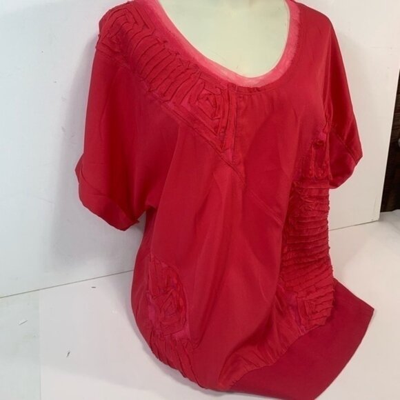 DKNY Red Patterned Blouse - Picture 4 of 7